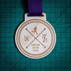 Personalised Wooden Medal Design 12. Sport Custom Medals Race Award Personalized Marathon 10k Run Cycle Football Dance Swim Finisher Sports