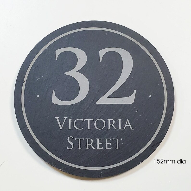 Welsh Slate House Sign Plaque Door Number Engraved Natural Etsy