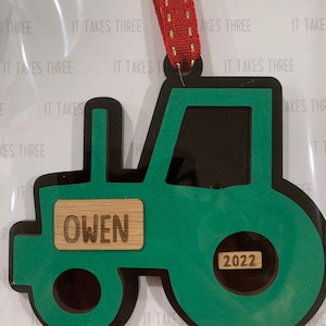 Tractor Name Ornament SVG file | Laser Cut File | Glowforge SVG | Christmas File