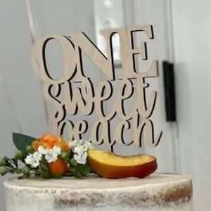 Laser SVG DATEI | One Sweet Peach Cake Topper | Erster Geburtstag | EIN Jahr alt | Cake Topper svg Datei