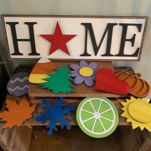 Interchangeable Home Sign SVG File | Glowforge Ready File | Laser Cut File