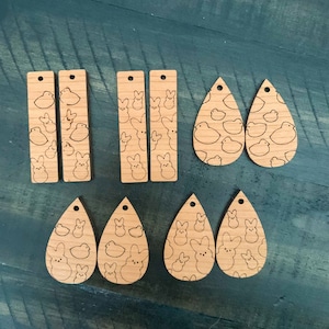 Peeps Inspired Earring SVG Files | 5 Designs| Laser Cut Files | Glowforge Ready | Easter Earring Files