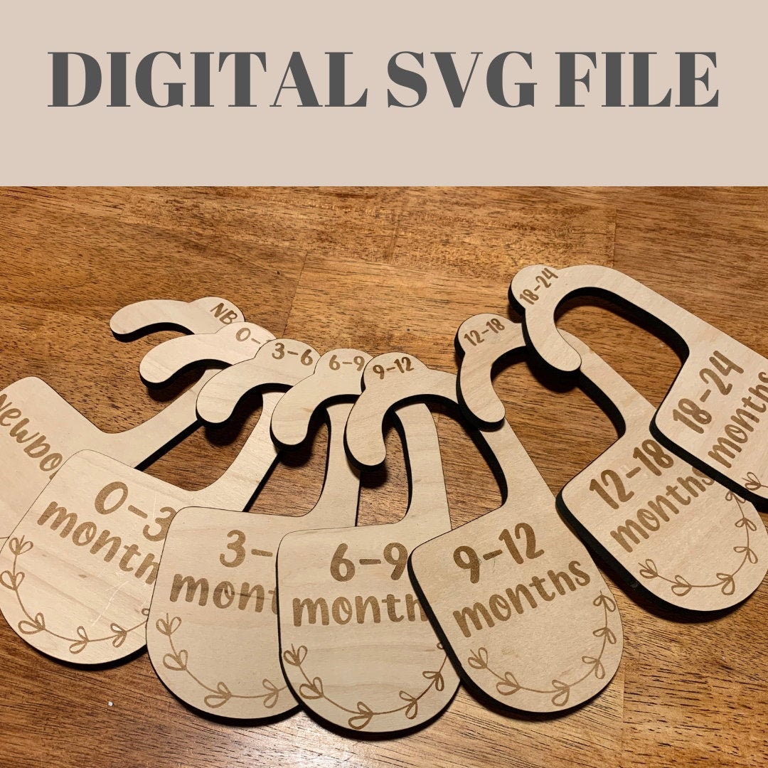 Newborn Closet Divider SVG files Set of 7 Baby Clothing Etsy