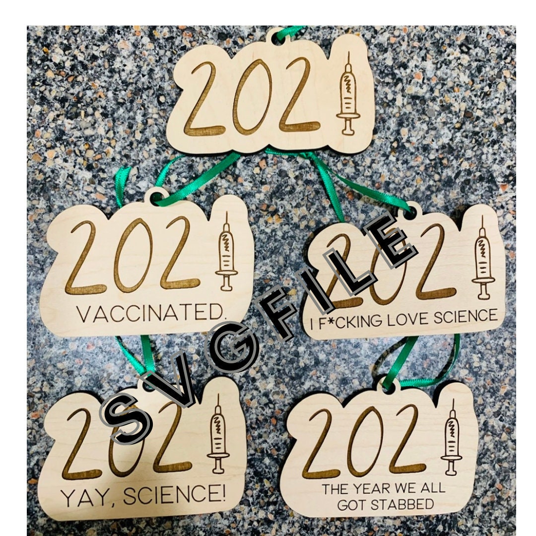 Download 2021 Vaccine Ornament SVG file COVID Set of 5 designs | Etsy