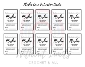 Plushie Care Cards
