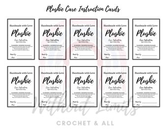 Plushie Care Cards