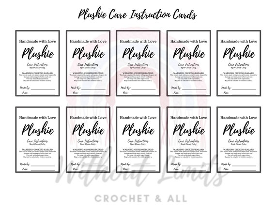 Plushie Care Cards