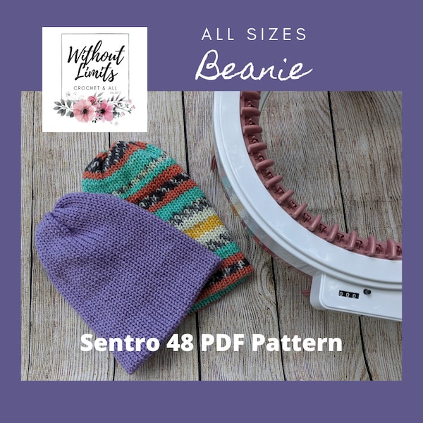 Gebreide beanie met Sentro-patroon (alle maten)