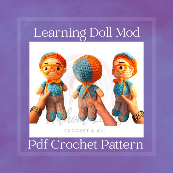 Learning Doll Mod, Amigurumi Crochet Pattern, Educational TV Series Inspired Dolls, Perfect Gift for Kids, Instant Download PDF