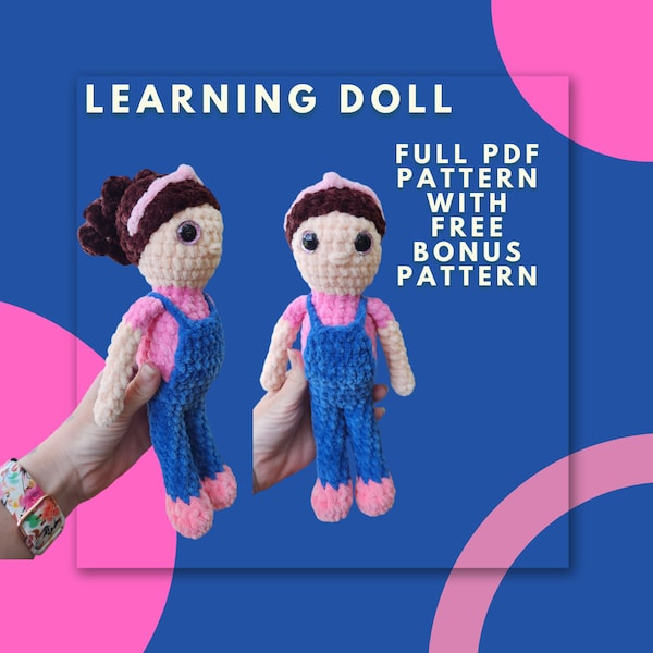 Mevrouw R Learning Doll haakpatroon PDF; Laag naaien