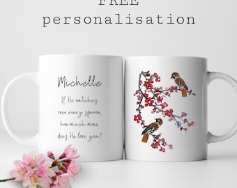Taza cristiana personalizada, diseño de Mateo 10, regalo cristiano
