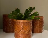 Set of three vintage marks and Spencer wicker plant pots