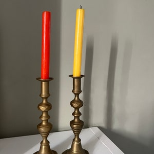 Pair of vintage brass candle stick holders