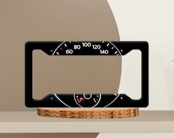 Speedometer License Plate Frame, Sporty Car Gauge Design Vehicle License Holder, Unique Gift for New Drivers