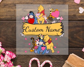 Custom Name Valentines Day DTF Print, Personalized Character Print DIY Fabric Transfer, Print Iron Transfer, Custom Valentines Name Print,