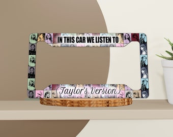 Taylor's Version License Plate Frame, Eras Tour Print Vehicle Tag Holder, Swiftie Fan Gift Car Accessories.