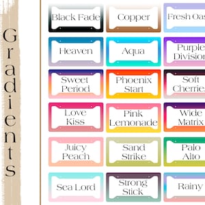 Personalized Text Solid / Gradient Colors License Plate Frame, Custom Your Own Text Coloured Car Plate Frame, Gift Car Plate. afbeelding 3