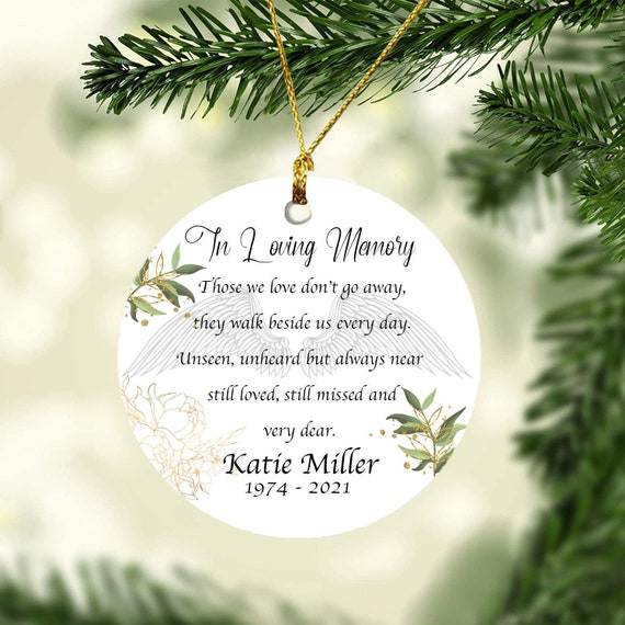 Custom Christmas Ornaments Memorial ,Personalized In Loving Memory quote  Holiday Ornament, Customized Lost Loved One Christmas Ornament