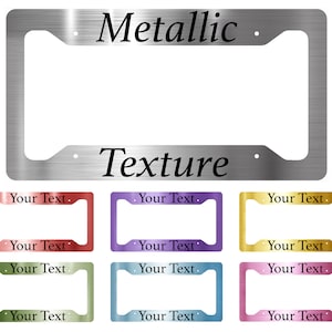 Custom Metallic ic Texture Car License Plate Frame, Personalized Metallic Background Car Plate Frame Your Own Text, Gift Car Plate Frame