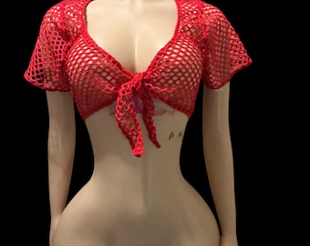Fishnet Tie-up Crop Top (bundle) *Enter your colors in "+ Add personalization" option*