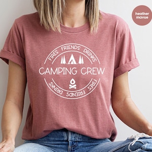 Camping Crew TShirt, Camp Crew Shirts, Family Camping Shirt, Camp Team Shirt, Camp Squad Shirt, Hiking Shirt