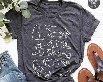 Cat T Shirt, Cat Lover Gift, Funny Cat Shirt, Cat Mama TShirt, Gift For Fur Mom, Cute Cat T-Shirt, Cat Tee