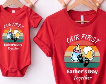 Our First Father's Day Together Beer Baby Matching Shirts