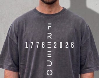 Comfort Colors® America 250 Shirt, USA Semiquincentennial Tee, 1776 2026 Freedom Cross Tshirt, Vintage Patriotic Streetwear Graphic T-shirt