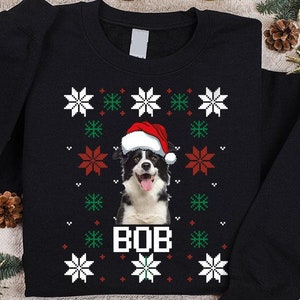 Custom Photo Dog Cat Sweatshirt, Dog Lover Sweater, Funny Xmas Hoodie, Xmas Gift For Animal Lover, Christmas Gifts, Custom Name Sweater