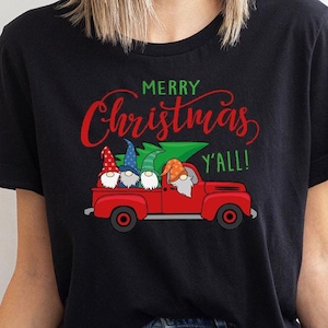 Funny Christmas Shirt, Cute Gnome Shirt, Merry Christmas Shirt, Christmas Gnomes Tee, Christmas Lights Crewneck, Christmas Tree Tee