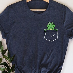 Pocket Frog Shirt, Frog Gifts, Frog Shirt, Shirts for Women, Frog Lover Gift, Pocket Cute Frog Shirt, Frog Baby Clothes, Frog Youth Shirt