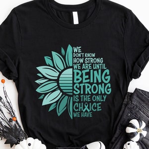 PTSD Survivor Tshirt, Cancer Support Tee, Ovarian Cancer Shirt, Cancer Patient Gift, Cancer Ribbon Clothing, Cervical Cancer Awareness Shirt
