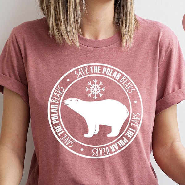 Polar Bear TShirt, Save Our The Polar Bears Shirt, Climate Change Awareness, Animal Graphic Tees, Winter Crewneck Sweatshirt, Gift for Her