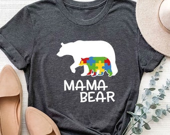 Autism Mama Bear Shirt, Autism Awarenes Tee, Autism Mom TShirt, Autism Mom Gift, Special Ed Mom, Autism Mother Shirt, Autism Teacher Tee