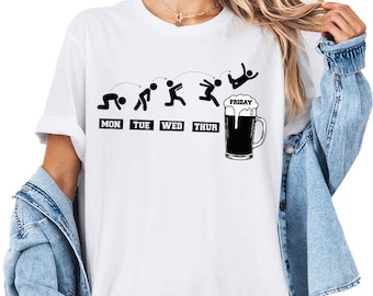 Funny Drink Shirt, Beer Day Shirt, Funny Mens Party Tee, Beer Shirt, Drink Lover Shirt, Beer Lover Gift, Drinking Shirt,Week Days Beer Tee