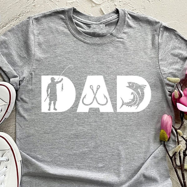 Lustiges Papa T-Shirt, Fischer Papa Grafik T-Shirts, Vatertagsgeschenk, Geschenk vom Sohn, Angeln Geschenke für Männer, Papa Shirts, Papa Geburtstagsgeschenk