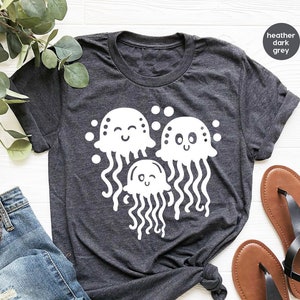 Cute Sea Ocean Creatures Graphic Tees for Women, Marine Life Biology Teacher Sweatshirt, Kids School Party Marine Biology Design Shirts