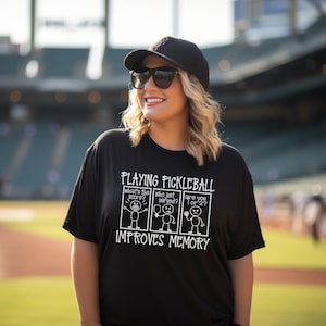 Funny Pickleball Memory Shirt, Playing Pickleball Improves Memory Tee, Comic Style Gift for Players, Sport Humor Shirt