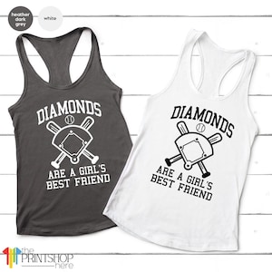 Baseball Shirt Women, Softball Shirts, Womans Cute Shirt, Baseball Shirts With Sayings, Cute Softball Tees, Diamonds Are A Girls Best Friend image 2