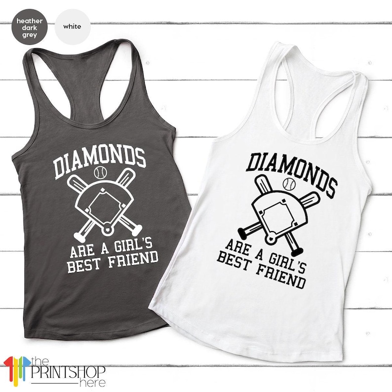 Baseball Shirt Women, Softball Shirts, Womans Cute Shirt, Baseball Shirts With Sayings, Cute Softball Tees, Diamonds Are A Girls Best Friend image 2