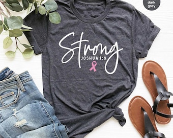 Breast Cancer Survivor Tee, Faith Shirt, Breast Cancer Shirt, Christian Apparel, Breast Cancer Awareness T-Shirt, Jesus Shirt, Cancer Gift