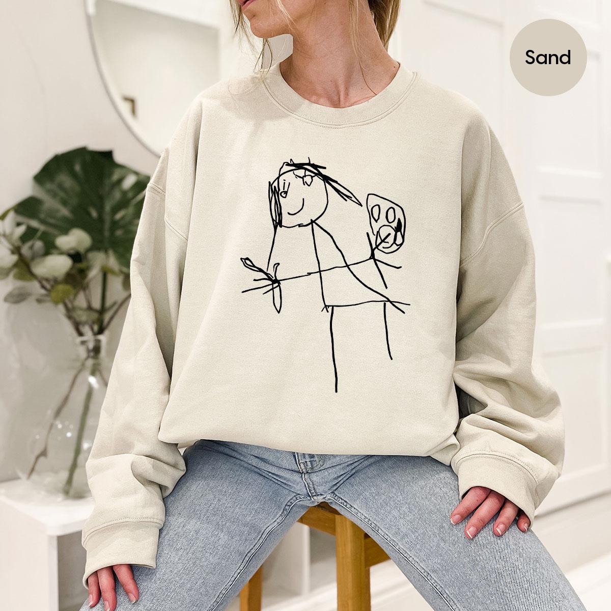 Custom Kids Drawing Sweatshirt, Kids Art Shirt, Custom Gift