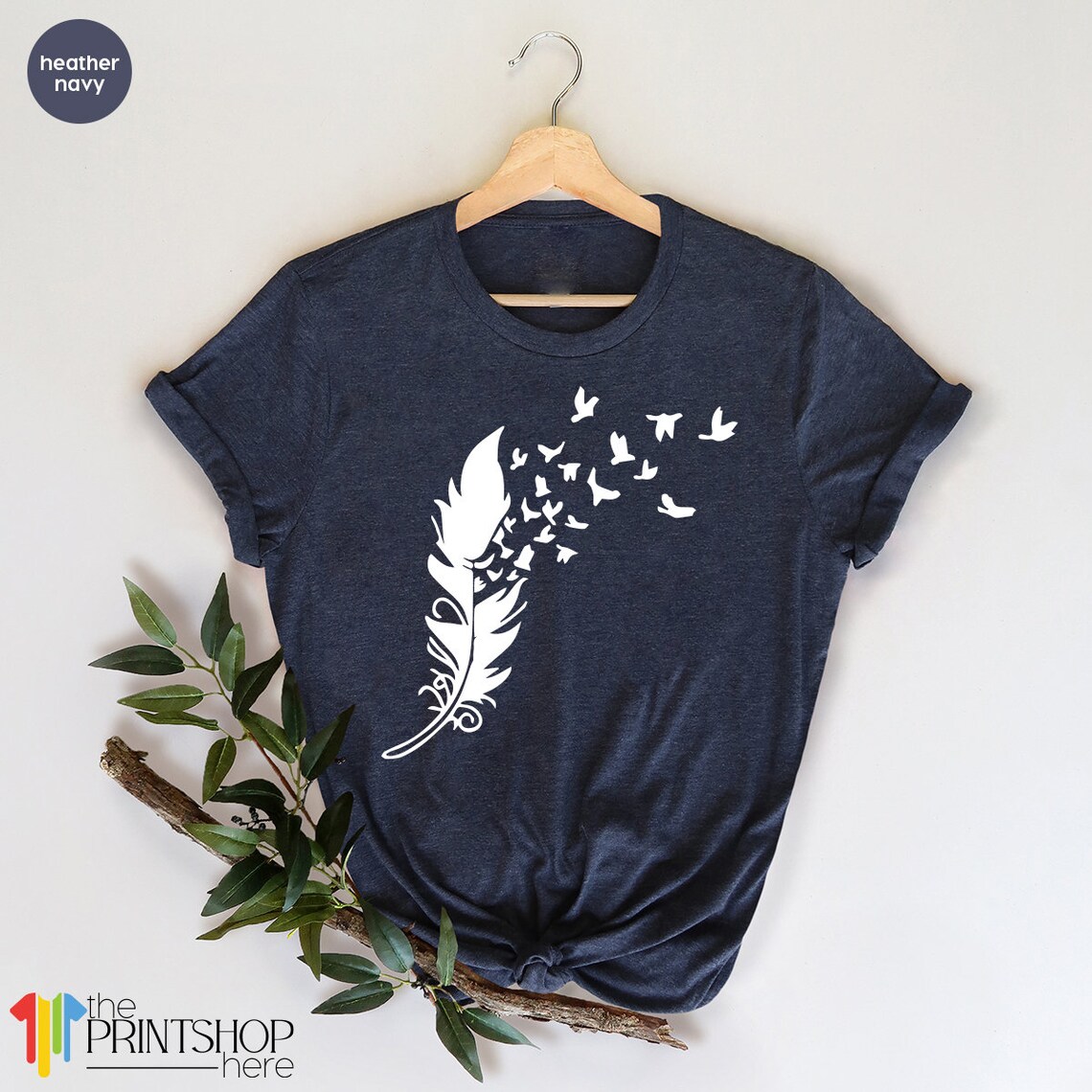 Feather Tshirt Feather Birds Shirt Cute Graphic Tee Women Etsy