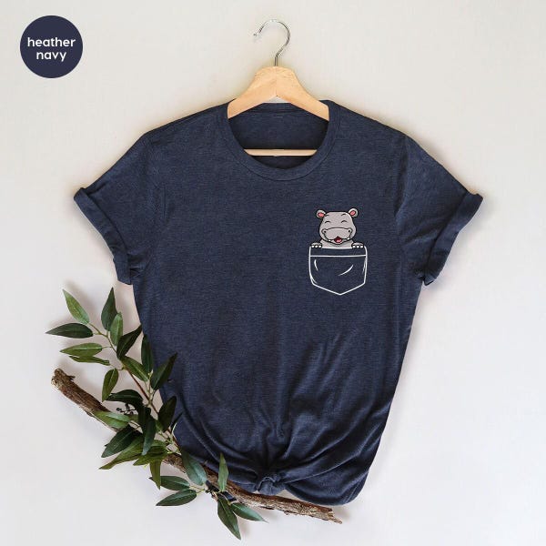 T-shirt Hippopotame, T-shirt Hippopotame à poche, Cadeau Hippopotame, T-shirt Hippopotame enfant, T-shirt Hippopotame ado, T-shirt Hippopotame tout-petit à poche, Cadeaux pour elle, T-shirt Hippopotame