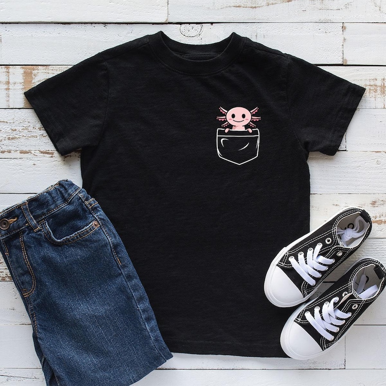 Axolotl Shirt, Pocket Axolotl Shirt, Axolotl Birthday Shirt, Axolotl Gifts, Pocket Tee, Animal Lover Tee, Cute Axolotl Shirt, Gifts for Her afbeelding 5