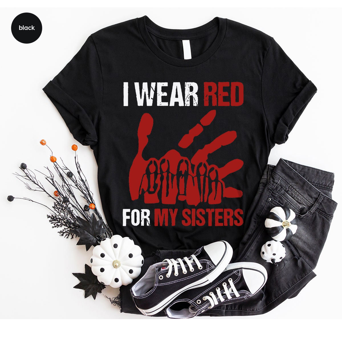Je porte du rouge pour mes sœurs, plus de t-shirts, chemises sœurs volées, chemise femmes assassinées, t-shirt femmes disparues, t-shirts amérindiens