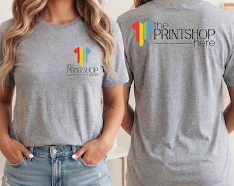Customized Company Logo Gifts, Bulk Personalized Shirt, Wholesale Business Logo T-Shirt, Double Sided Logo Design, Brand Logo Vneck Tshirt
