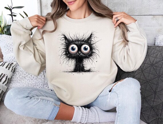 Funny Black Cat Sweatshirt, Cat Mom Tee, Cat Lovers Sweatshirt,  Gift for Cat Owner, Mothers Day Gift, Funny Tee, Christmas Gift For Her