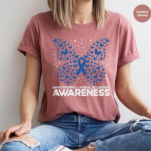 ALS Awareness Month T Shirt, Als Butterfly Graphic Tees, ALS Survivor Gift, ALS Support Clothing, Amyotrophic Lateral Sclerosis T-Shirt