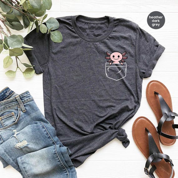 Axolotl Shirt, Pocket Axolotl Shirt, Axolotl Birthday Shirt, Axolotl Gifts, Pocket Tee, Animal Lover Tee, Cute Axolotl Shirt, Gifts for Her